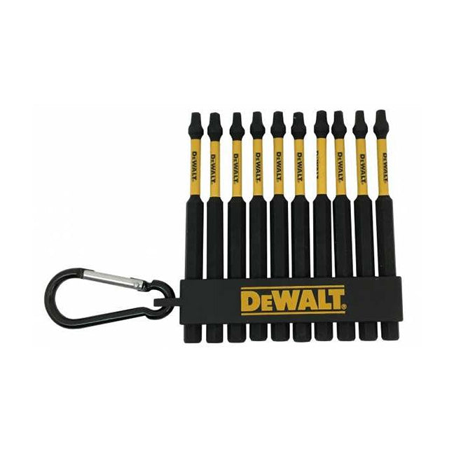 DEWALT DWA3SQ2IRCARC, FLEXTORQ #2 Square 3.5'' Carabiner Set (10 bits)