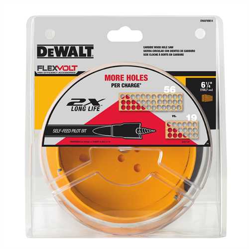 DEWALT DWAFV0614, 6-1/4'' Carbide Wood Hole Saw