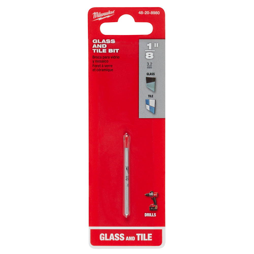 Milwaukee 48-20-8980, 1/8" Glass and Tile Bit