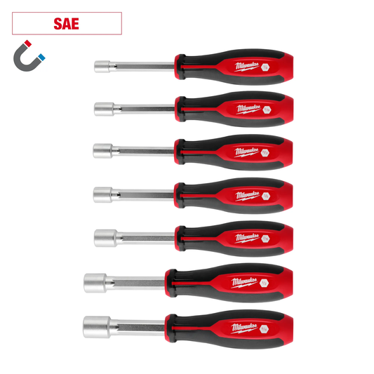 Milwaukee 48-22-2547, 7pc SAE HollowCore™ Magnetic Nut Driver Set