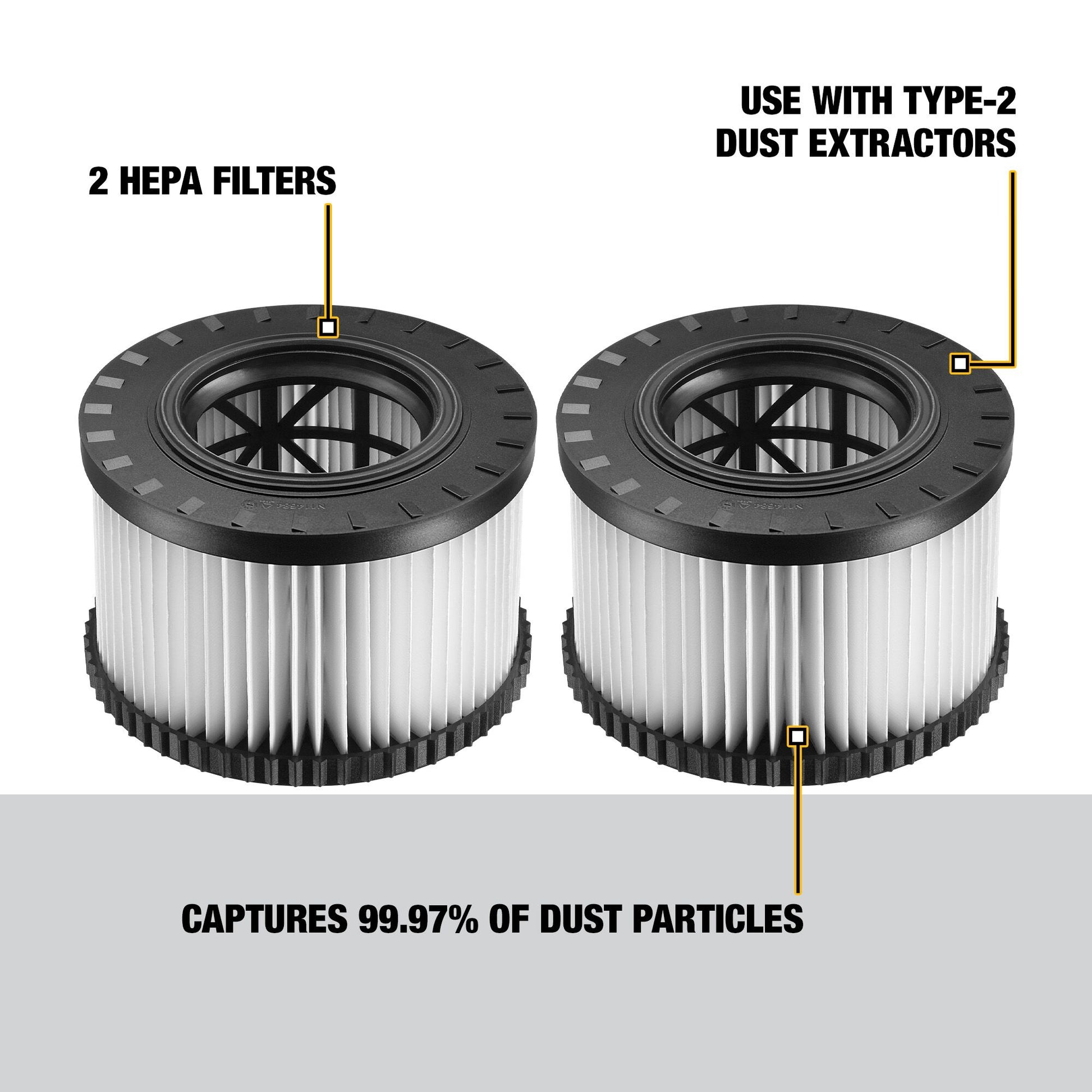 DEWALT DWV9330, Hepa Filters for DWV012 (2 Pack)