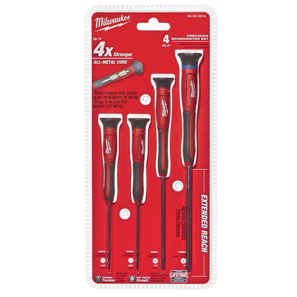 Milwaukee 48-22-2604, 4 pc Precision Screwdriver Set