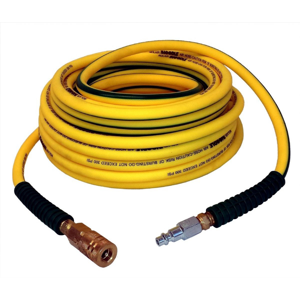 ROLAIR 14100NOODLE, THE NOODLE 1/4" X 100' 300PSI HYBRID AIR HOSE W/ COUPLER AND PLUG