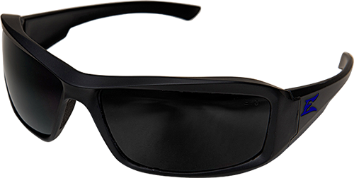 Edge Eyewear TXB436-E4, Brazeau Torque, Matte Black Frame, Blue Logo/Smoke Lens  (Polarized)