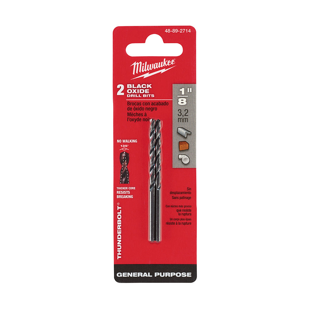 Milwaukee 48-89-2832, 1/4" Thunderbolt Black Oxide Drill Bit
