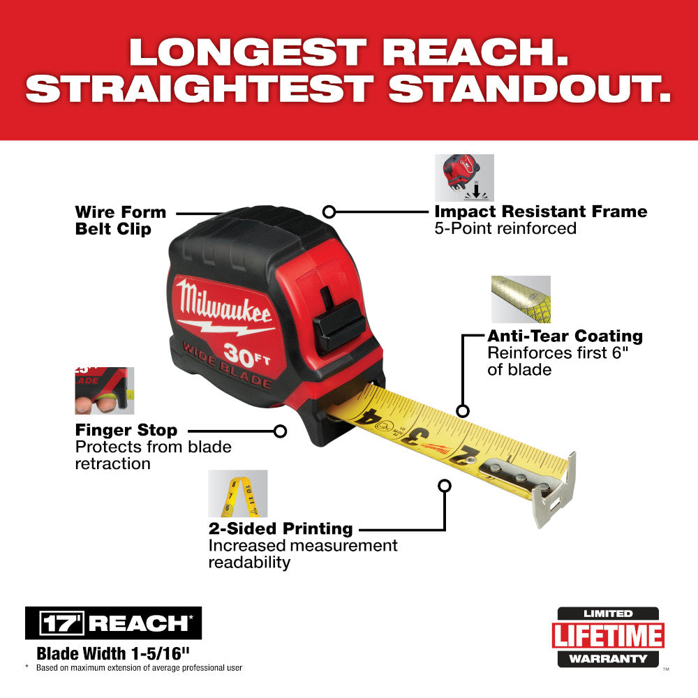 Milwaukee 48-22-0230 , 30' Wide Blade Tape Measure