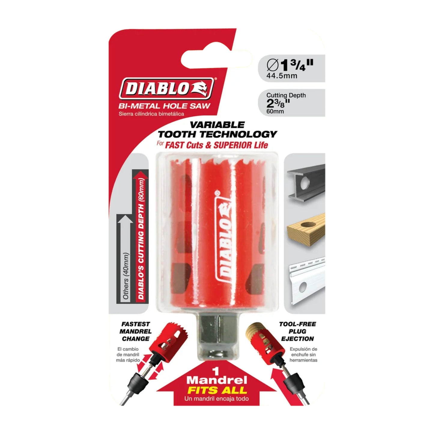 Diablo DHS1750, 1-3/4" BiM Hole Saw