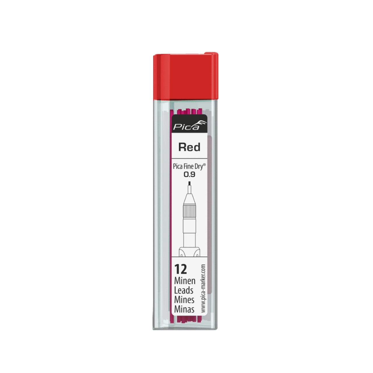 Pica 7031/SB, Pica Fine Dry Refill Set Red 12 Leads