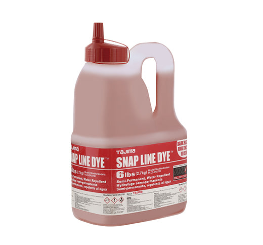 Tajima PLC3-DR2700, Snap Line Dye, permanent marking chalk, dark red, easy-fill nozzle, 2.7 kgs. / 6 lbs.