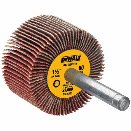 DEWALT DAFE1D0810, 1 1/2'' x 1'' x 1/4'' HP 80g Flap Wheel