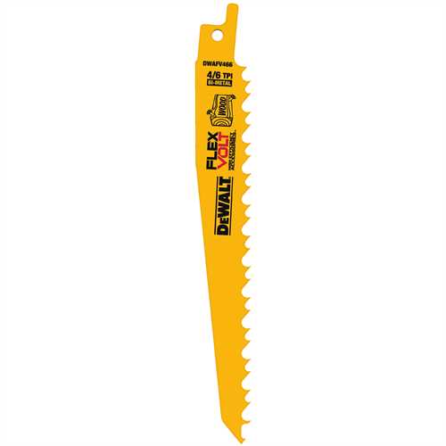 DEWALT DWAFV466, 6'' 4/6 TPI Reciprocating Saw Blades (5/pkg)