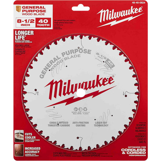 Milwaukee 48-40-0824, 8-1/2" 40T General Purpose Circular Saw Blade