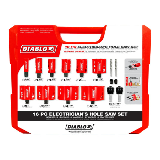 Diablo DHS16SEL, 16pc BiM Electrician's Set