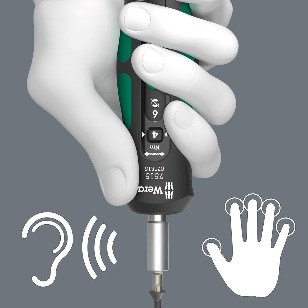 Wera 05075815001, 7515 Kraftform Safe-Torque Speed Torque screwdriver, 2-6 Nm, 1/4" x 2.0 Nm x 3.0 Nm x 4.0 Nm x 5.0 Nm x 6.0 Nm x 147.5 mm