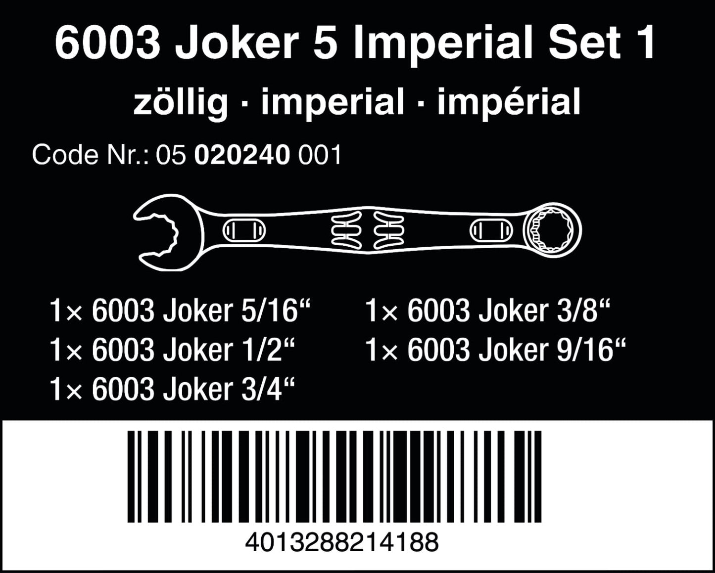 Wera 05020228001, 6003 JOKER 4 SET 1