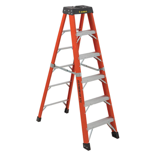 Featherlite 6806-AA, 6′ SUPER-HEAVY DUTY FIBERGLASS STEPLADDER (IN-STORE PICKUP ONLY)