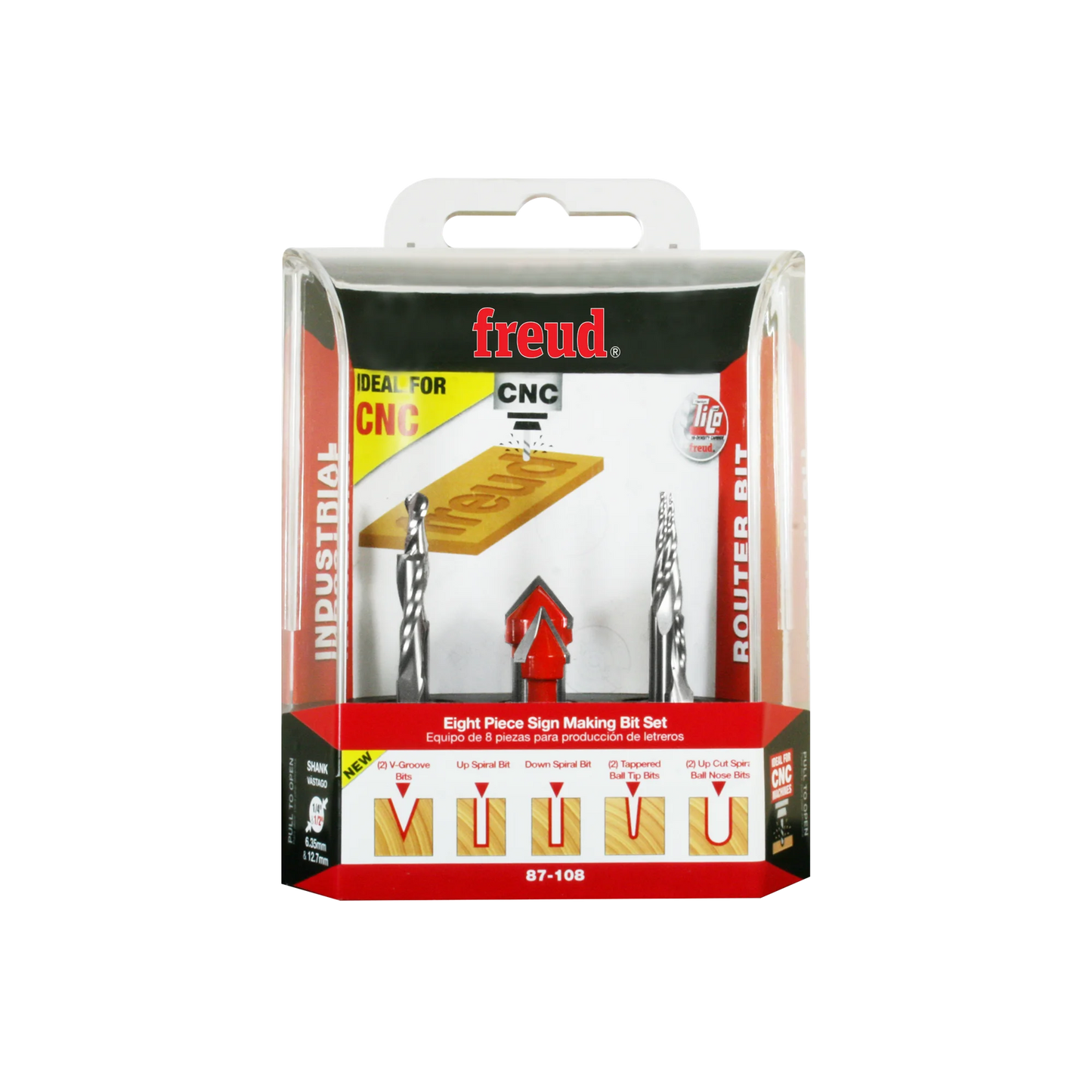 Freud 87-108, 8 Piece CNC Router Bit Signmaking Set