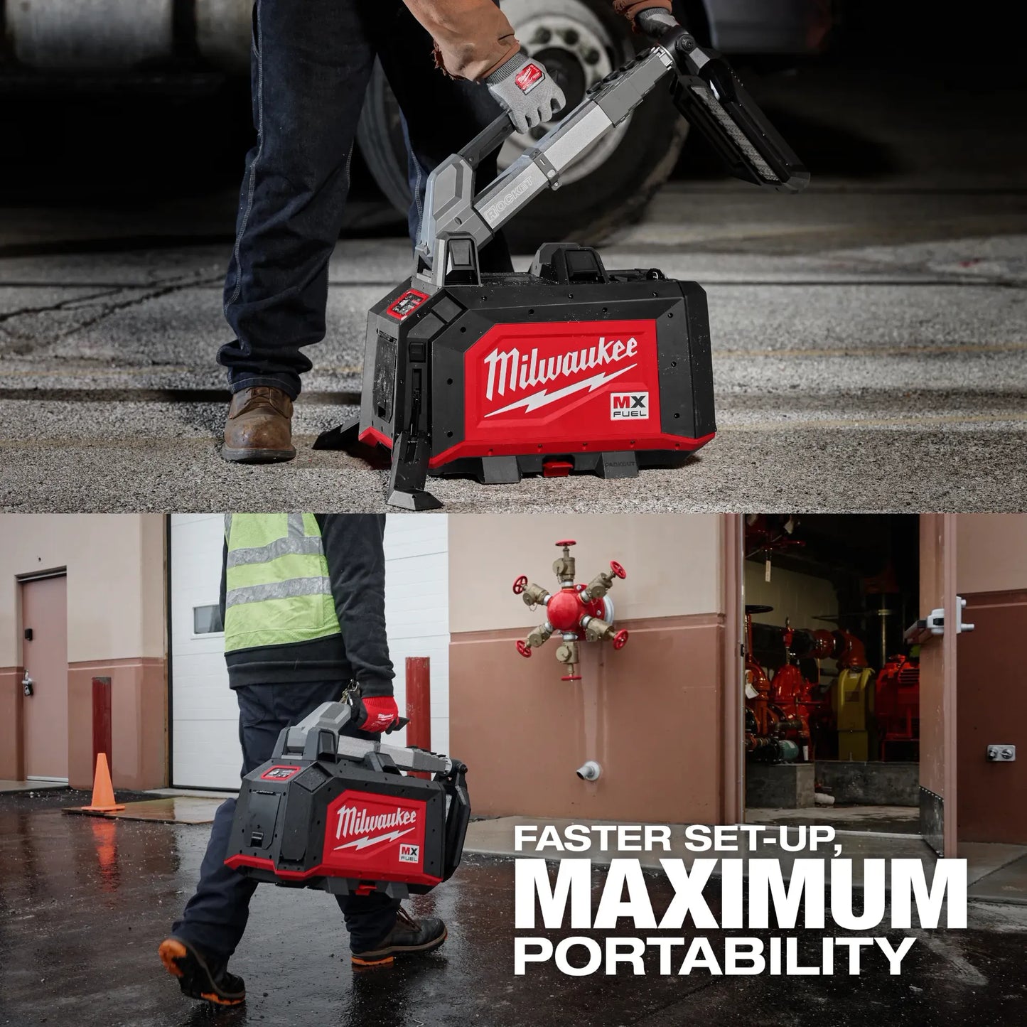 Milwaukee MXF040-1XC, MX FUEL™ ROCKET™ Dual Power Compact Tower Light