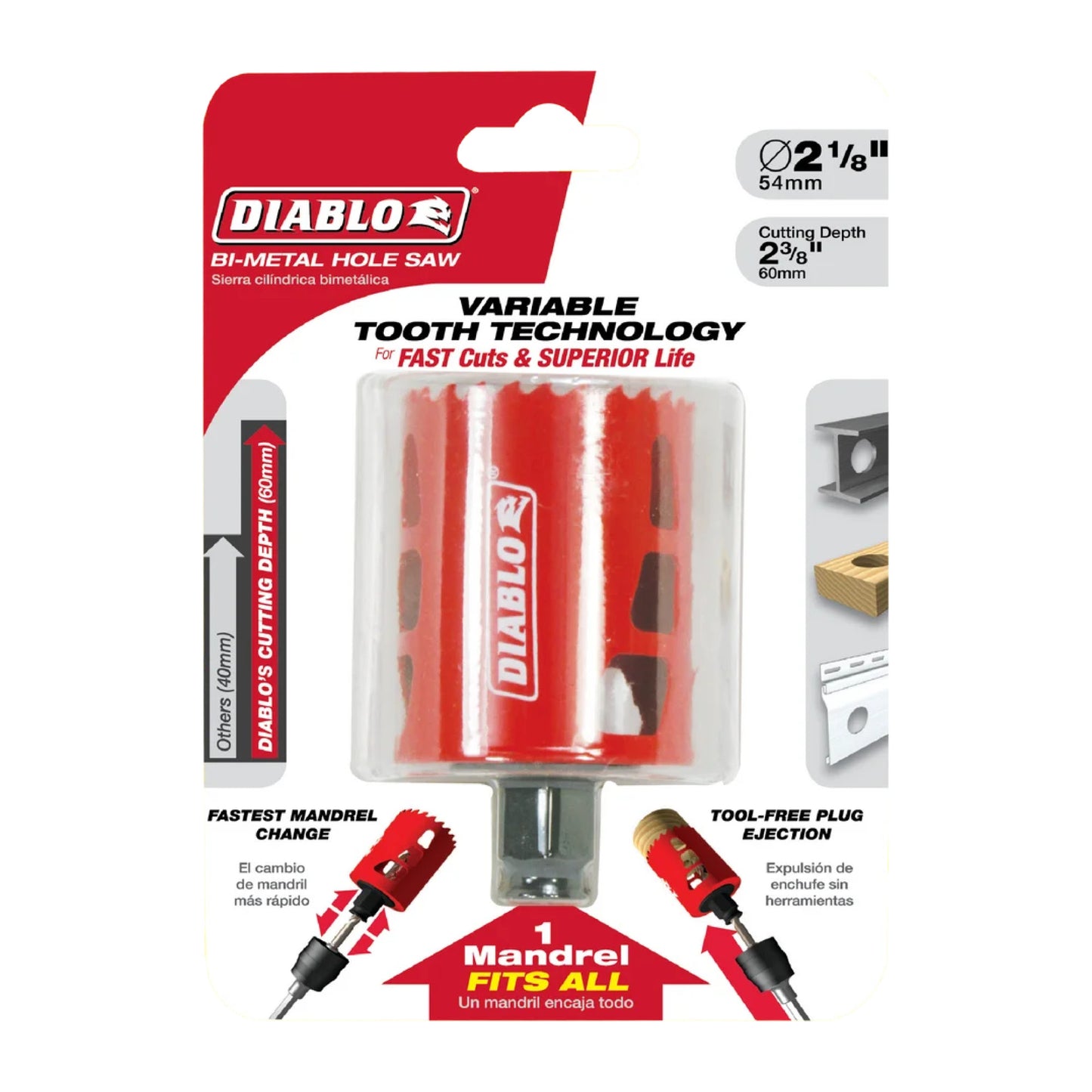 Diablo DHS2125, 2-1/8" BiM Hole Saw
