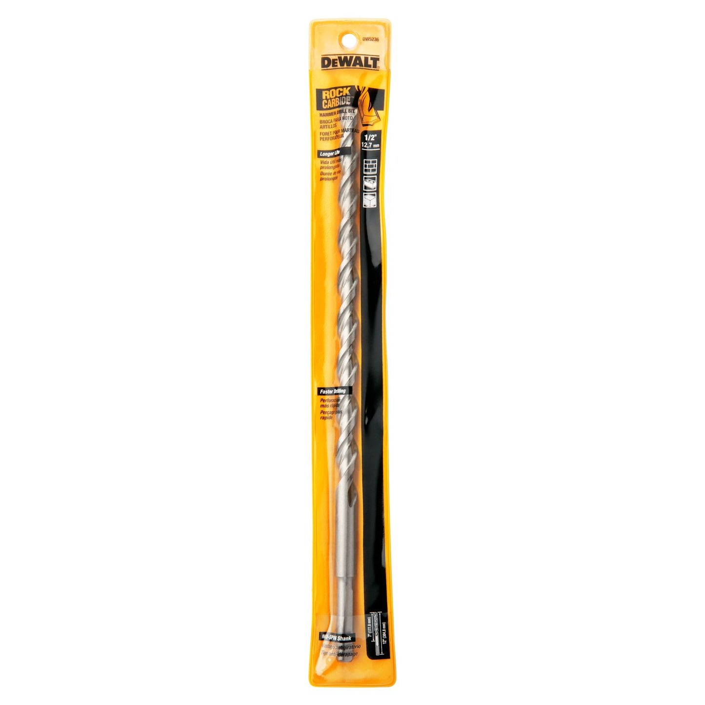 DEWALT DW5236, 1/2'' x 12'' Carbide Hammer Drill Bits (Discontinued)