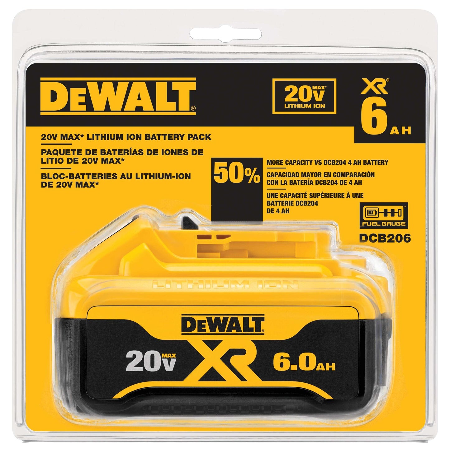 DEWALT DCB206, 20V MAX Li-Ion Battery (6.0 Ah)