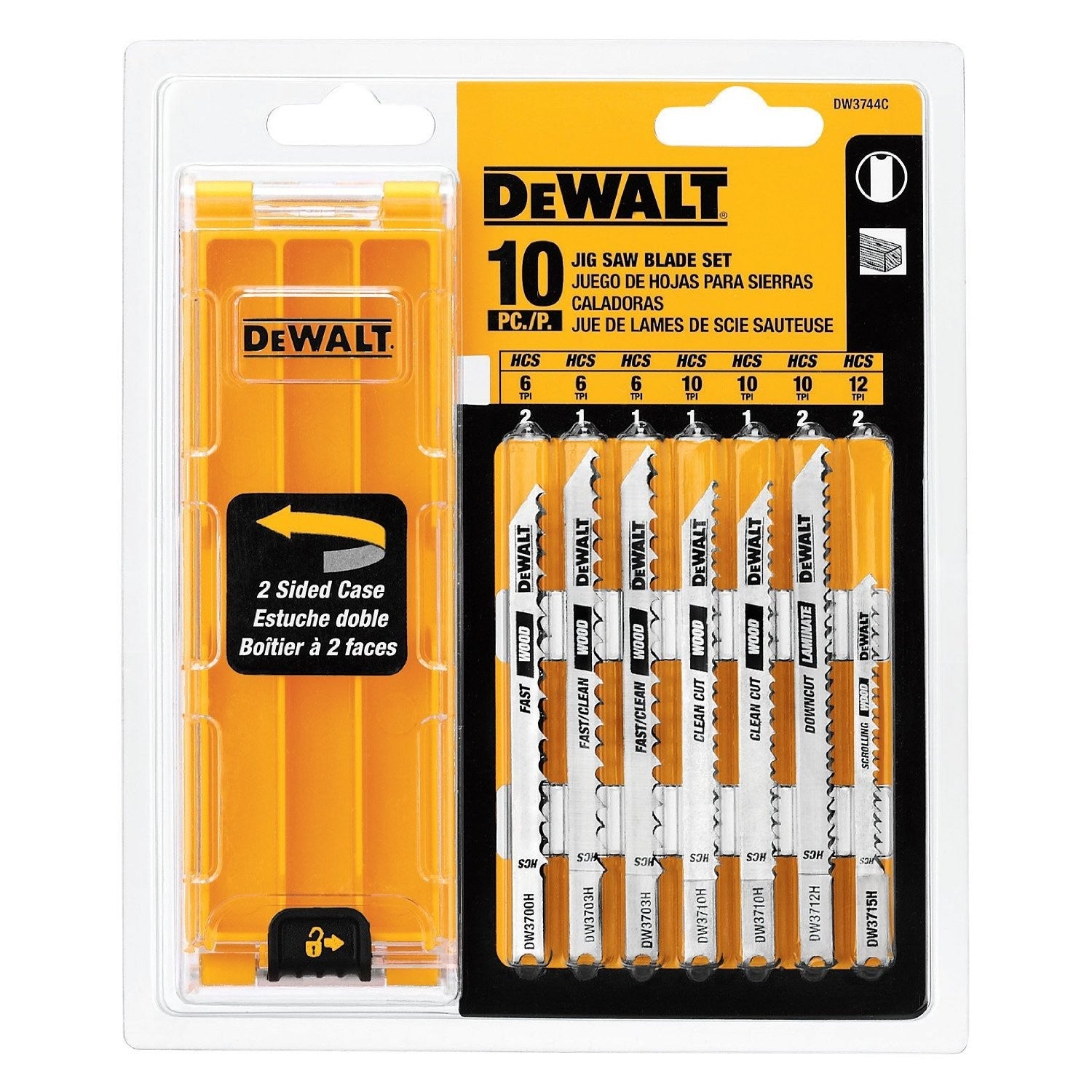 DEWALT DW3744C, 10 pc U-Shank Jig Saw Blade Set