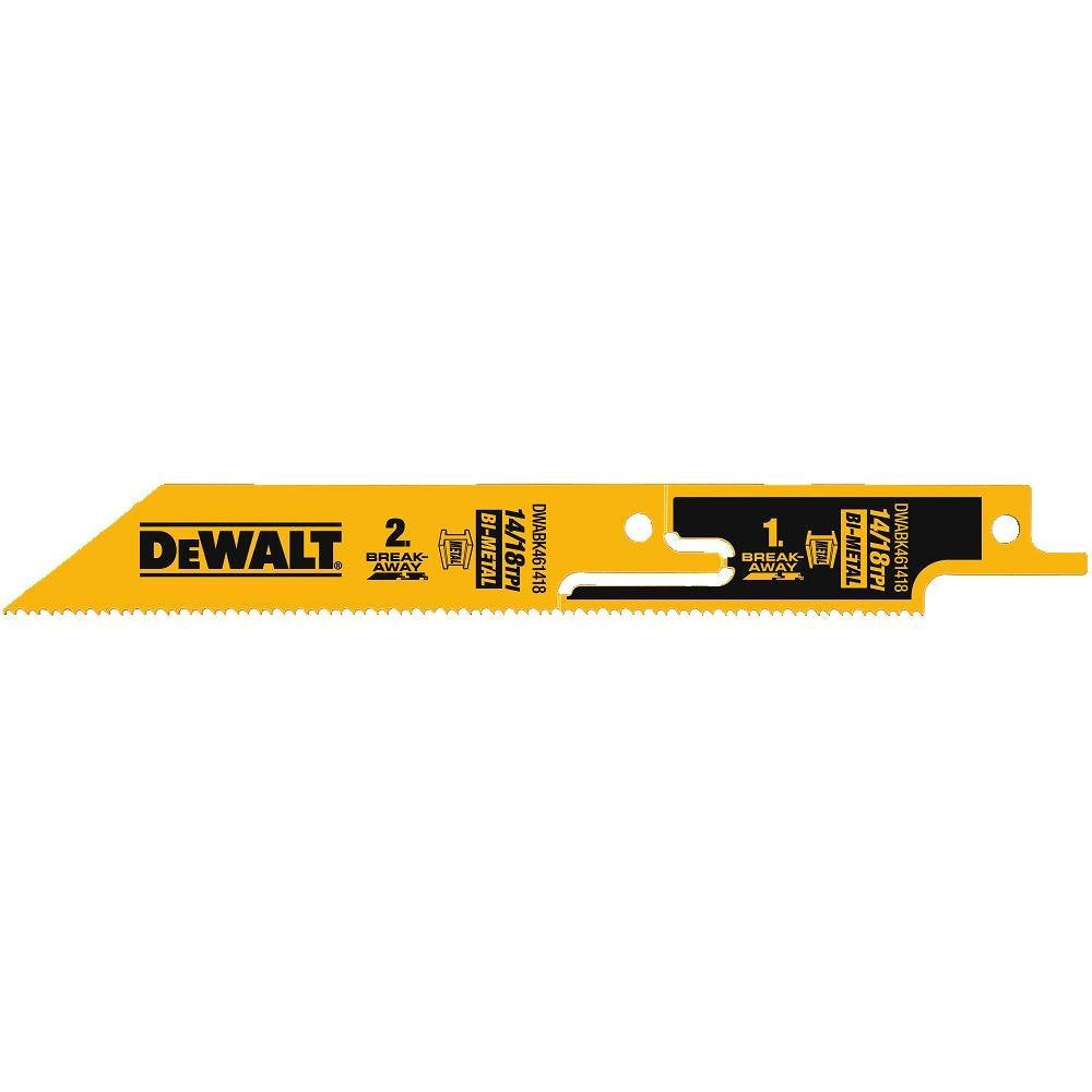 DEWALT DWABK461418, 6'' Breakaway Reciprocating Saw Blades (5/pkg)