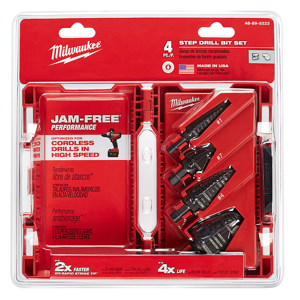 Milwaukee 48-89-9223, 4 pc Step Drill Bit Set