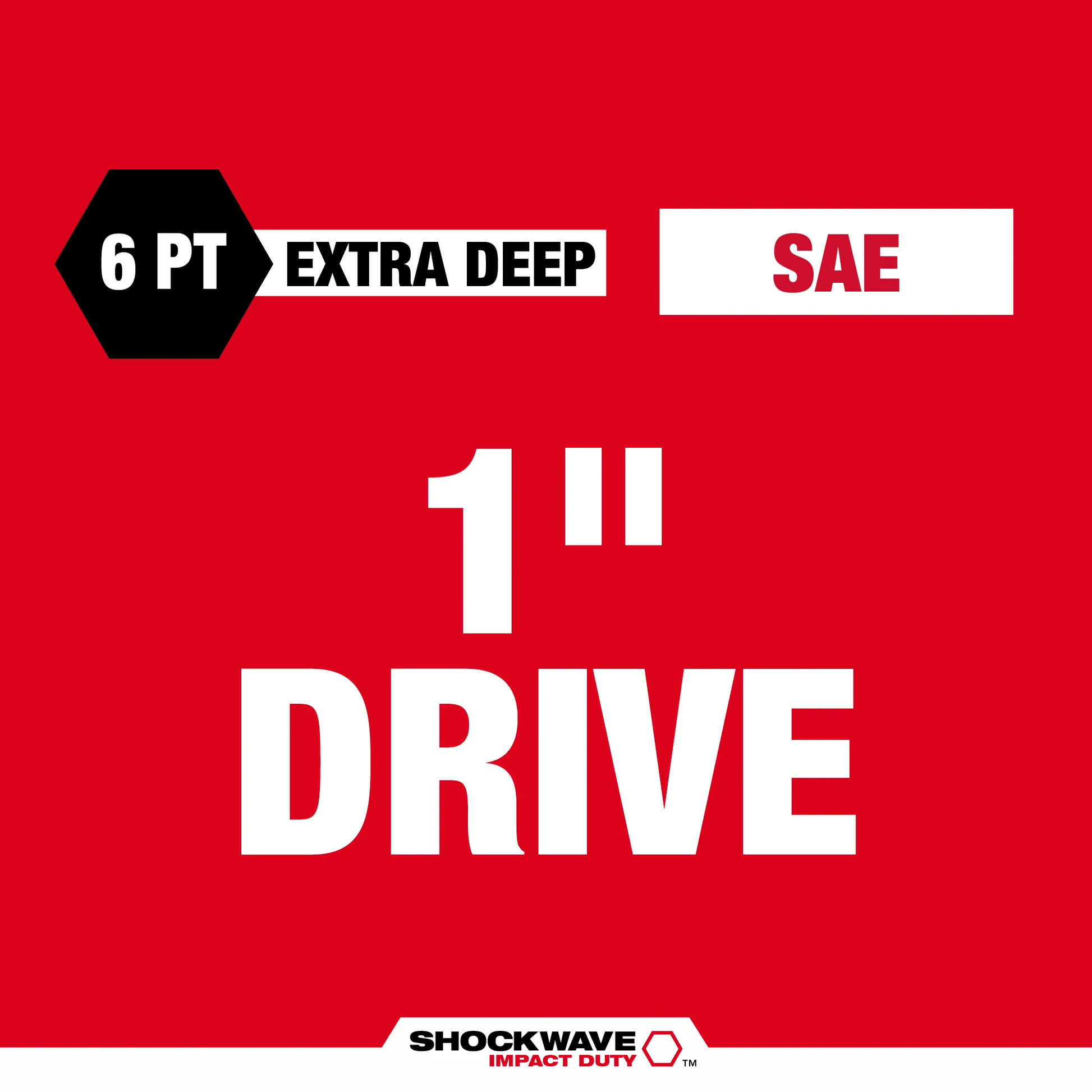 Milwaukee 49-66-7842, SHOCKWAVE Impact Duty™ 1" Drive 1-1/16" Thin Wall Extra Deep 6 Point Socket