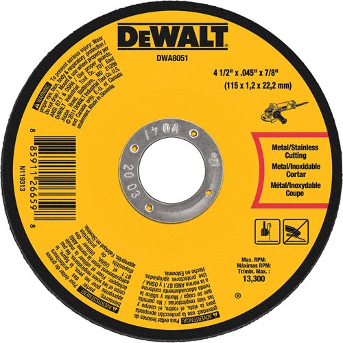 DEWALT DWA8051, 4-1/2'' X .045'' X 7/8'' Metal Cut-off Wheel (25 Pack)