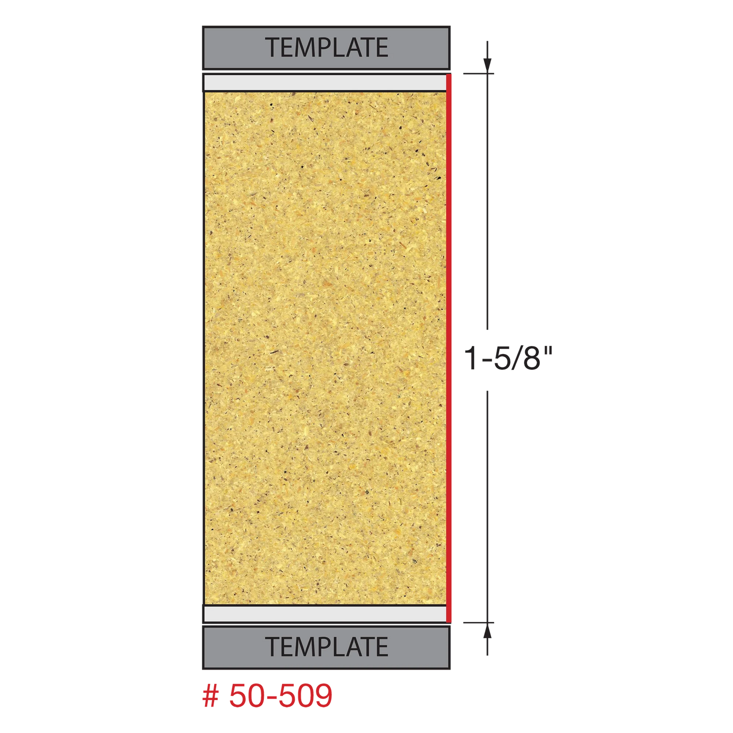 Freud 50-509, Carbide Router Bit - 3/4" x 1-5/8" x 3-7/8" OAL Top & Bottom Bearing Flush Trim Bit (1/2" Shank)