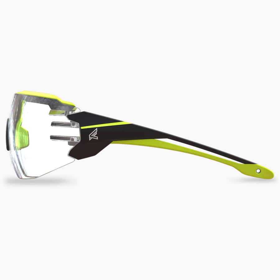 Edge Eyewear TV161VS, Black Frame w/ Hi-Vis Yellow TPR - Vapor Shield Clear Lens