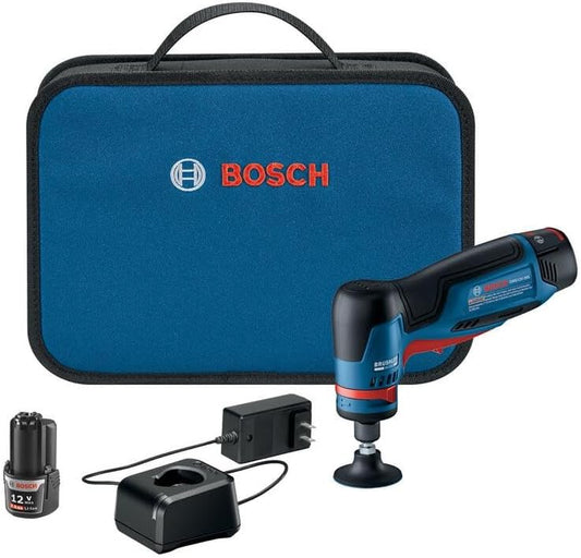 Bosch GWG12V-20SB23, 1/4" Right Angle Die Grinder Kit with 2x 3Ah Batteries