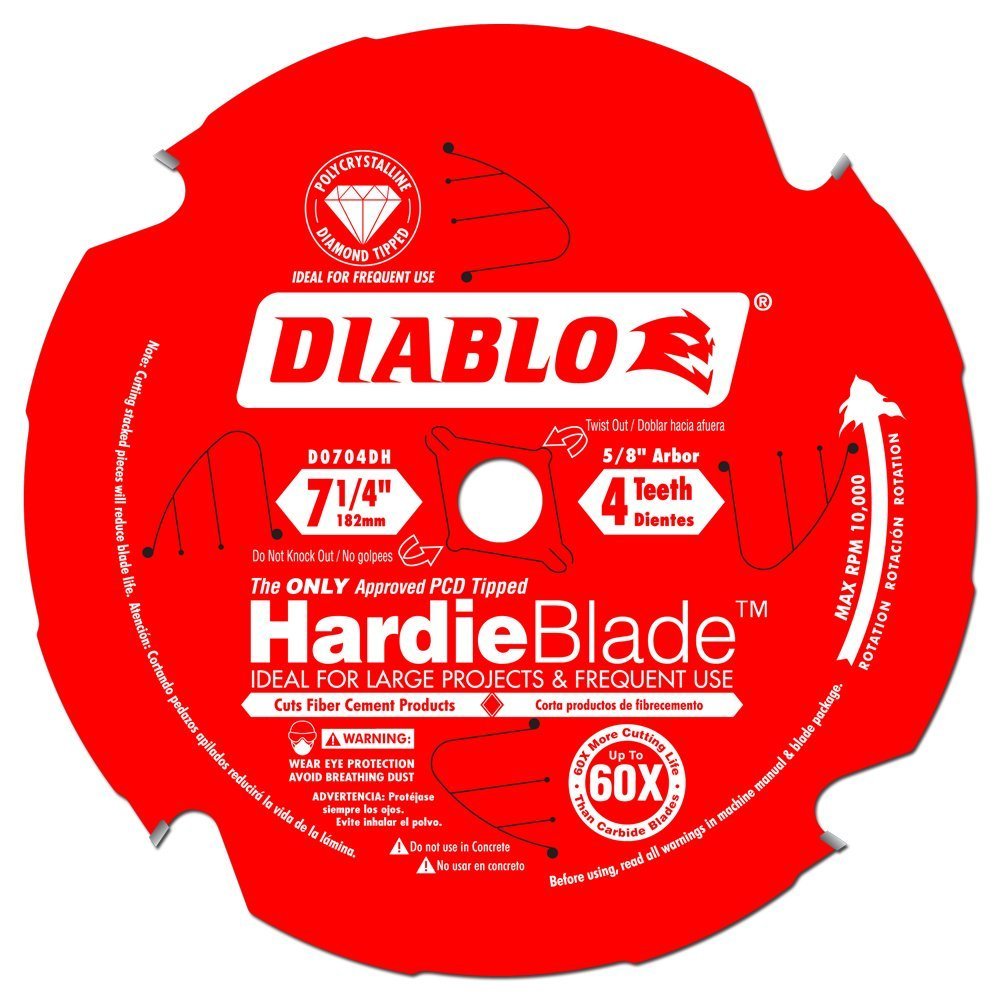 Diablo D0704DHA, 7-1/4" x 4T PCD Fiber Cement Blade