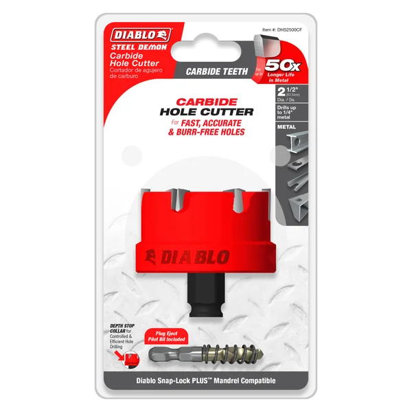 Diablo DHS2500CF, Steel Demon™ Carbide Teeth Hole Cutter 2-1/2"