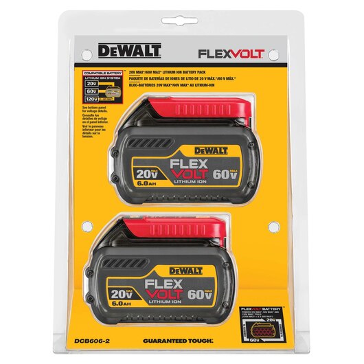 DEWALT DCB606-2, 20V/60V MAX FLEXVOLT Battery Twin Pack (6.0 Ah)