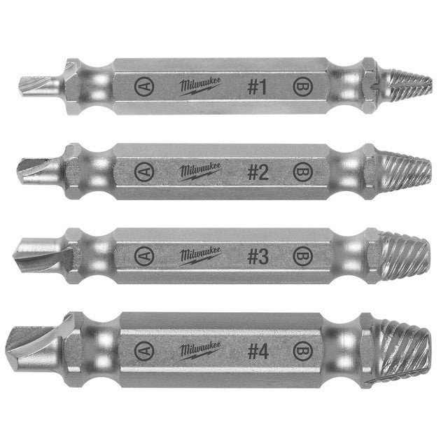 Milwaukee 49-57-9001, M2 Steel Screw Extractor Set 4PC