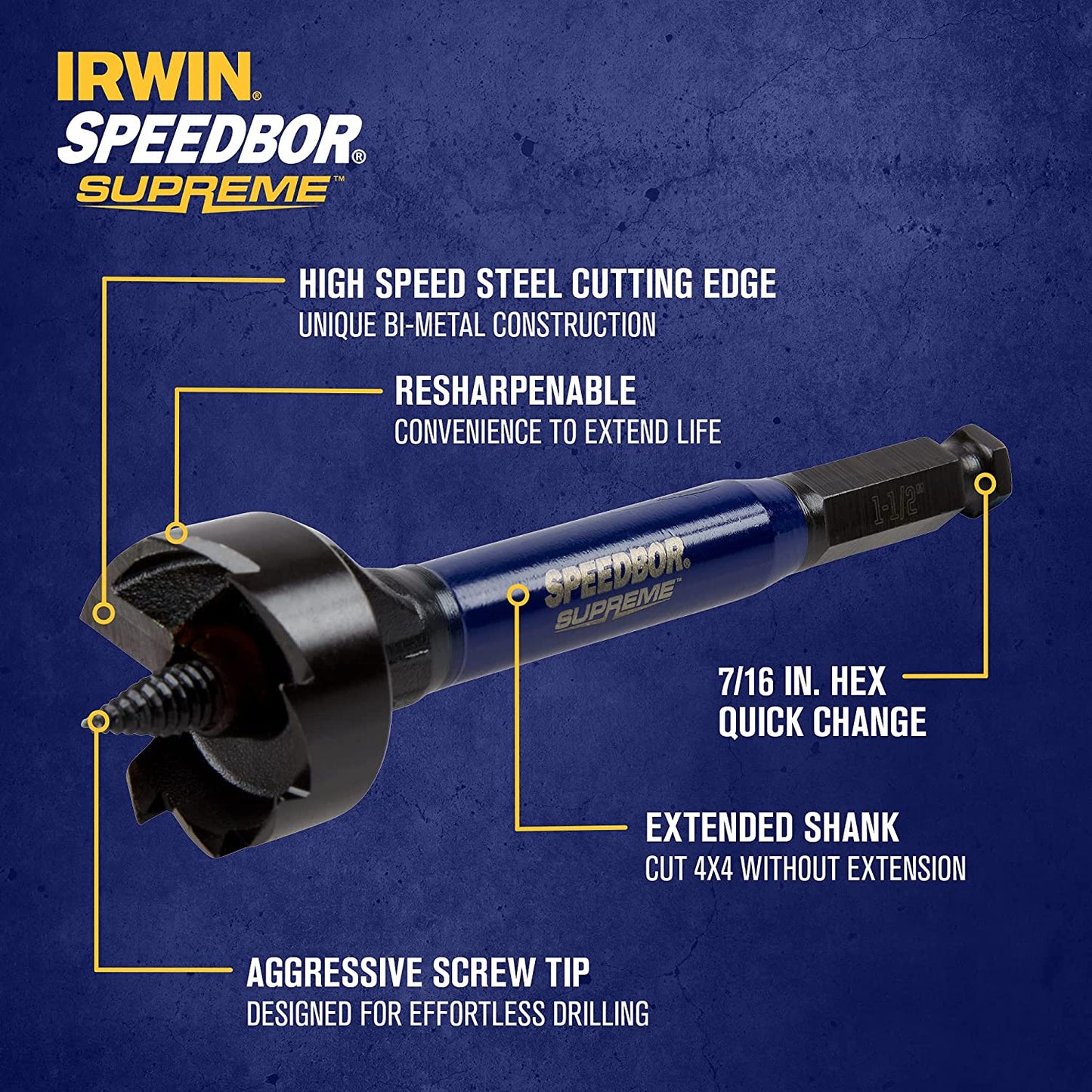 IRWIN IWAX2005, Self-feed Bit 1-1/2'' Speedbor Supreme