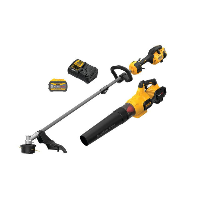 DEWALT DCKO266X1, 60V MAX 17"Brushless Cordless Attachment Capable String Trimmer and Blower Combo Kit (9.0 Ah)