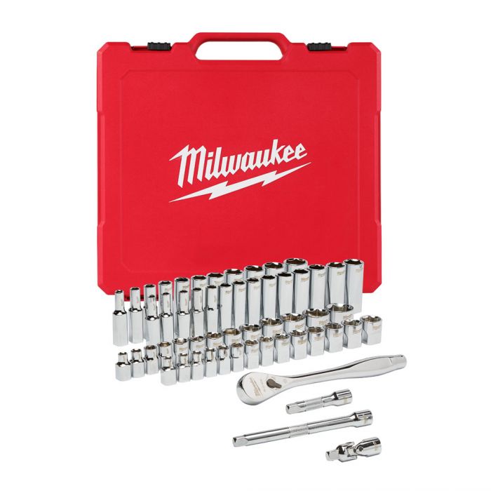 Milwaukee 48-22-9008, 3/8" Drive 56 pc Ratchet & Socket Set (SAE & Metric)