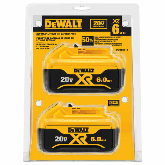 DEWALT DCB206-2, 20V MAX LI-ION BATTERY 2-PACK (6.0 AH)