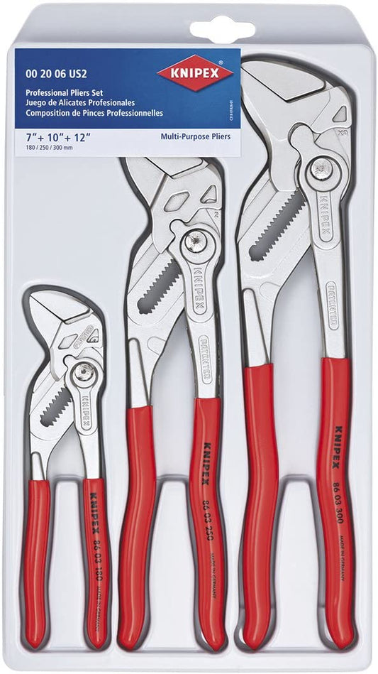 Knipex 00 20 06 US2,  3 pc 7, 10 and 12 Pliers Wrench Set