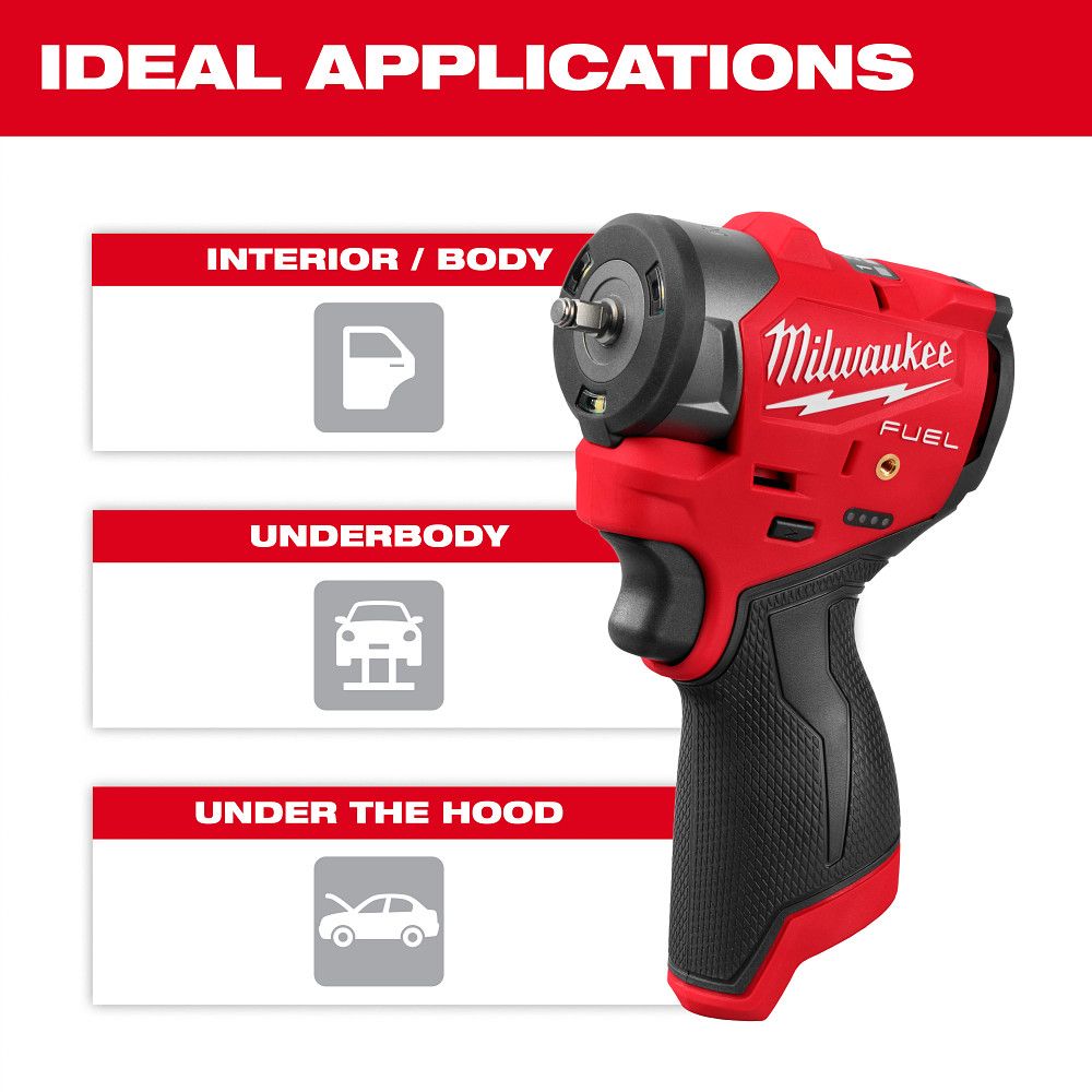 Milwaukee 3048-20, M12 FUEL™ 1/4" Subcompact Impact Wrench w/ Friction Ring