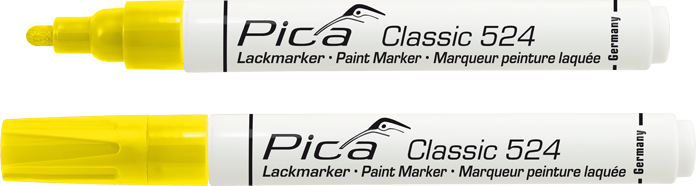 Pica 524/44, Paint-/Industry marker 2-4mm, Round tip, yellow