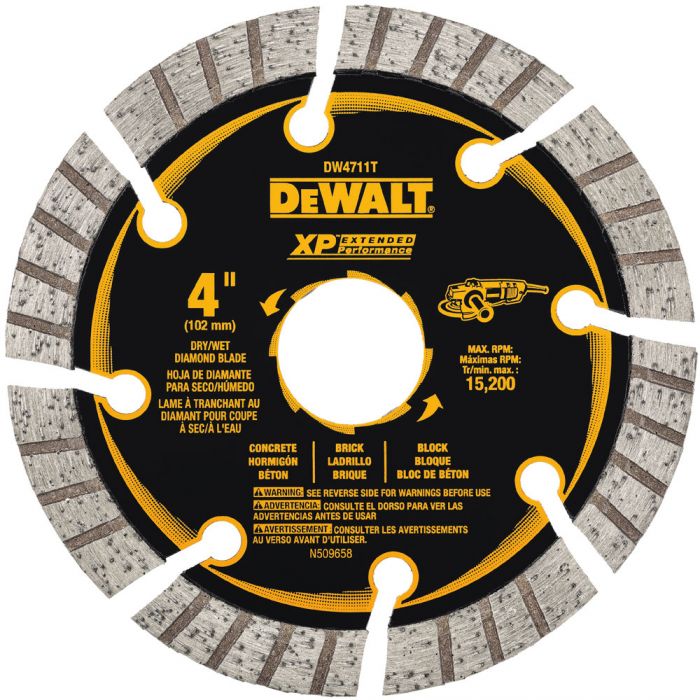 DEWALT DW4711T, 4'' XP Turbo Segmented Diamond Blade