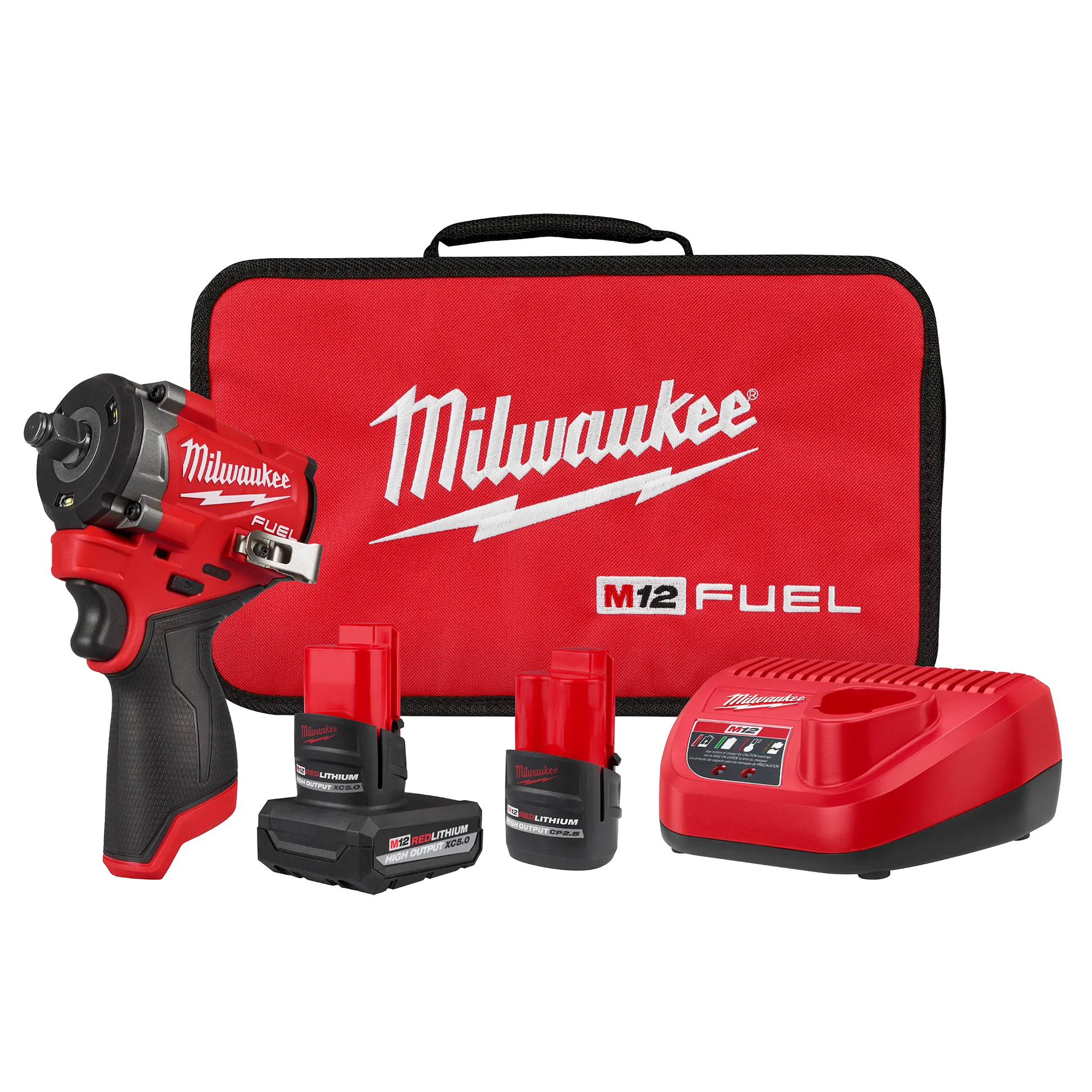 Milwaukee 2563-22, M12 FUEL™ Stubby 1/2" Impact Wrench Kit