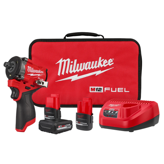 Milwaukee 2563-22, M12 FUEL™ Stubby 1/2" Impact Wrench Kit