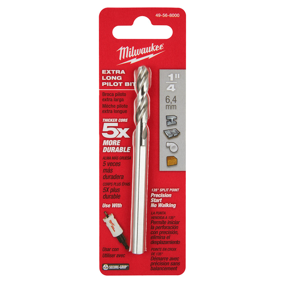 Milwaukee 49-56-8000, 1/4" x 4" High Speed Steel Pilot Bit