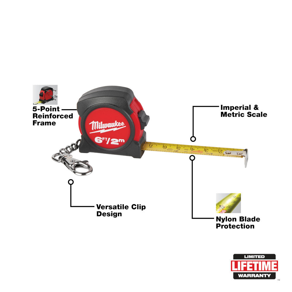 Milwaukee 48-22-5506, 6' Keychain Tape Measure