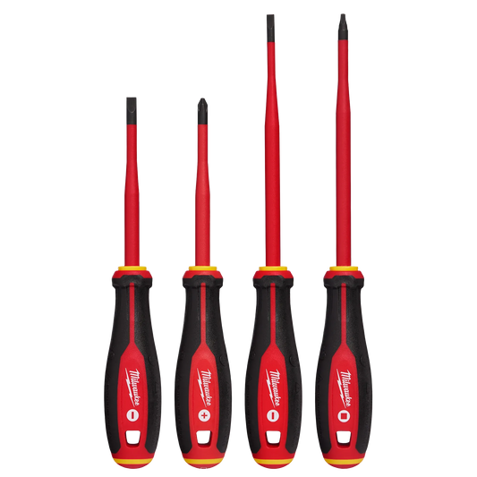 Milwaukee 48-22-2219, 4pc 1000V Insulated Slim Tip Screwdriver Set